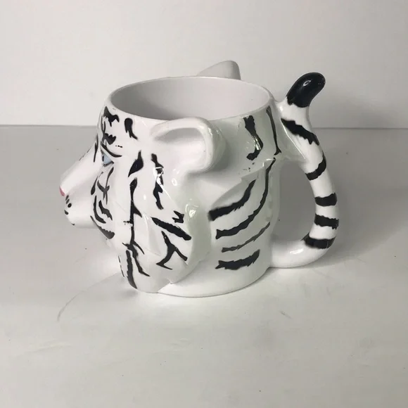 White Tiger Oversize Ceramic Coffee Cup Mug - Picture 4 of 6